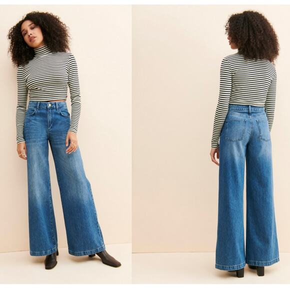 TRIARCHY-High Rise Wide Leg Jean Size 27 - Picture 1 of 8